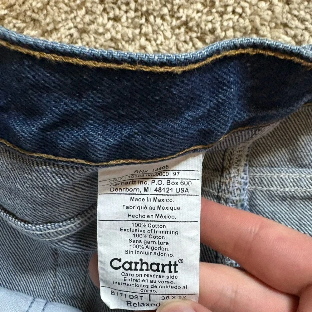 Carhartt B171 DST Relaxed Fit Carpenter Jeans Men's 38x30 Denim Blue NWT